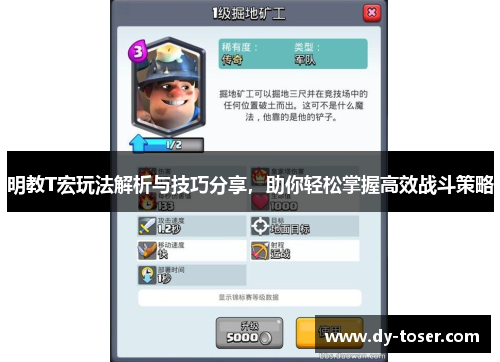 明教T宏玩法解析与技巧分享，助你轻松掌握高效战斗策略